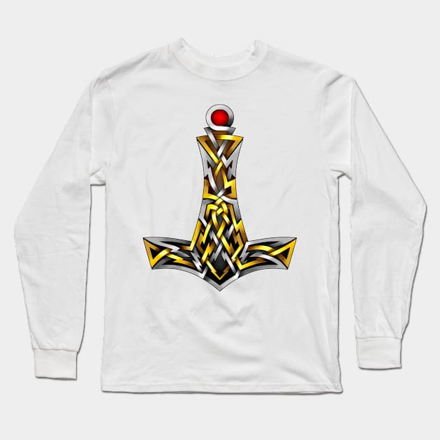 Mjolnir Long Sleeve T-Shirt by KnotYourWorld4